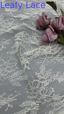 Stoffa di ricamo a foglia di pacco elegante e rilassante Stoffa di pizzo ricamata occasione sera Stoffa di lusso