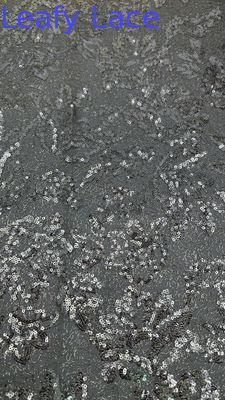 Nero Sexy Sequin ricamato di pizzo tessuto Decorative mesh foglia per i costumi