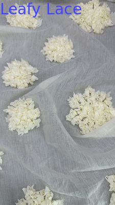 Tessuto a maglia di tulle a foglia tessuto a pizzo ricamato tessuto floreale a respiro a maglia a foglia per costumi