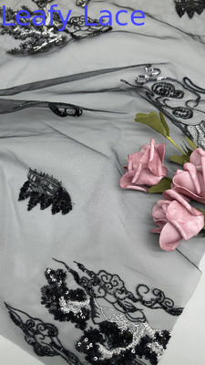 Elegante tessuto di maglia di Tulle Leggero per abiti da sposa Tessuto ricamato di pizzo