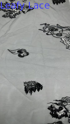 Elegante tessuto di maglia di Tulle Leggero per abiti da sposa Tessuto ricamato di pizzo