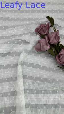 Tessuto a maglia di pizzo a piegatura di pizzo per abiti di moda tessuto a foglia di lusso occasione serale