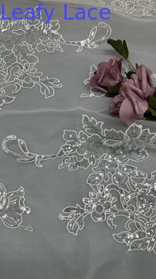 Luxary Sequin Embroidered Fabric Lace Fabric New Collections for Garments Gowns and Fashion Design
