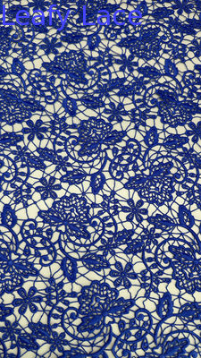 Tessuto Chantilly ricamato blu di alta qualità tessuto pizzo buco elegante per signore