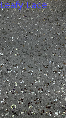 Tessuti ricamati in pizzo metallico a foglia floreale per abiti da sposa abiti da sposa tessuti luccicanti