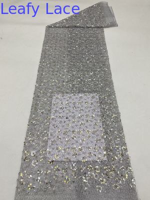 Tessuti ricamati in pizzo metallico a foglia floreale per abiti da sposa abiti da sposa tessuti luccicanti