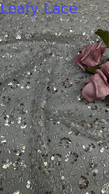 Tessuti ricamati in pizzo metallico a foglia floreale per abiti da sposa abiti da sposa tessuti luccicanti