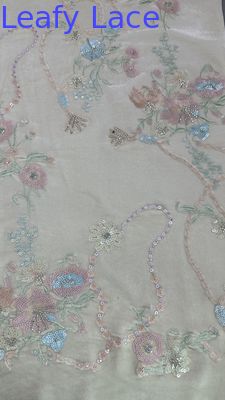 Cultura orientale Fabbrica a foglia di sequin di pizzo floreale per abbigliamento abiti da cena tessuto lucente