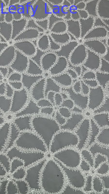 Flocked Mesh Fabric Lace Style Metallic for Gowns Breathe High Quality For Party