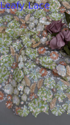 Pizzo a rete con paillettes scintillanti per abiti da sera 100% poliestere tessuto ricamato con paillettes colorate