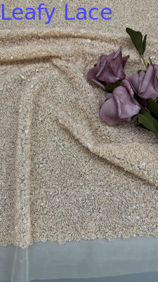 Tessuto di lusso con paillettes scintillanti per abiti da sera 100% poliestere tessuto ricamato con paillettes