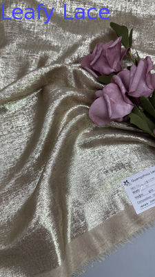 Tessuto in pizzo metallico color oro per abiti da sera, ricami intricati di lusso per abiti da festa