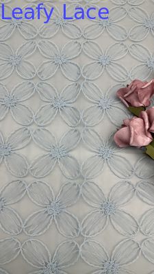 Tessuto in pizzo a rete di tulle con quadrifogli per abiti da sera, traspirante, stagione SS, abiti da sposa