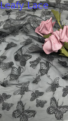 Farfalla lusso pizzo chimico tessuto pizzo romantico per il matrimonio moda abiti a maglia nera