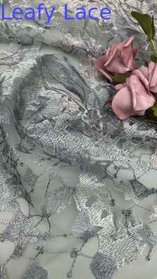 Pizzo tulle francese con rete di pizzo ricamato metallico per abiti da sera e formali di ispirazione couture
