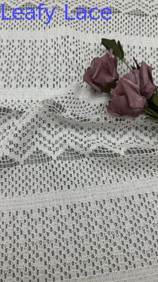 Luxury 100% di cotone di foglia bianca pizzo effetto ondulato strisce per le donne signore abiti da sera di nozze