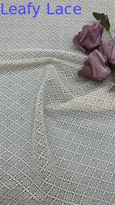 100% Cotone Pizzo Bianco Effetto Intrecciato Forato Per Abiti da Sposa da Sera Artistici