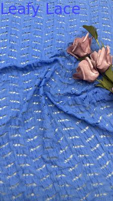 Effetto traforato in rete blu pizzo di alta qualità per abiti da sera artistici da sposa
