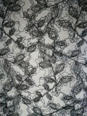 Poli materiale di nylon nero del pizzo all'uncinetto del cavo per il vestito da sposa