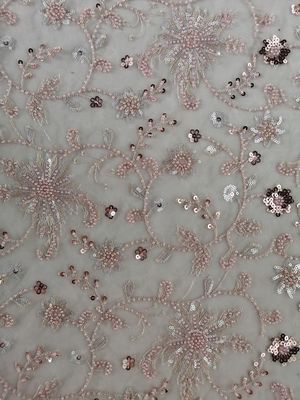 Mesh Beaded Embroidery Fabric