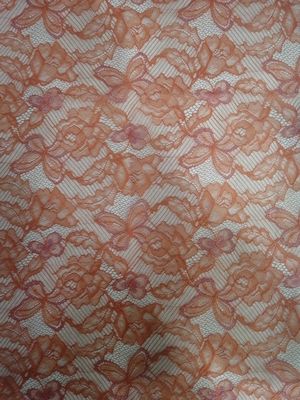 Il tessuto francese delicato di nylon arancio del pizzo di Chantilly per le donne si veste