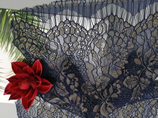 Tessuto metallico del pizzo del bordo del pettine di Lurex del ciglio per signora Dress Garment
