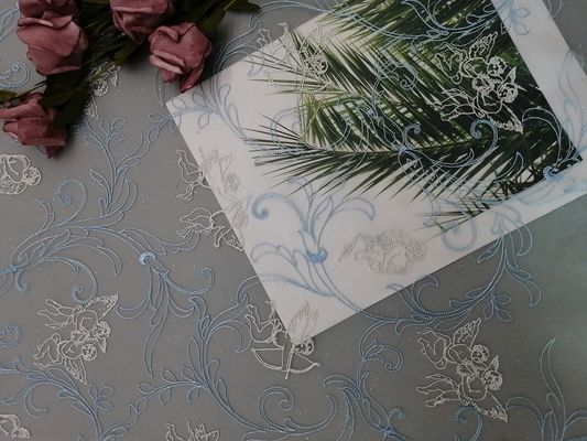 49" stagnola di Bule Tulle ricoperta ha ricamato Mesh Lace Fabric
