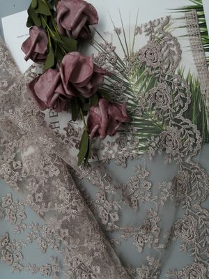 Rosa a 49 pollici 3D Tulle molle floreale Mesh Fabric