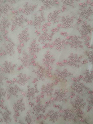 Piccola Tulle floreale Mesh Colored Embroidered Lace Fabric dall'iarda