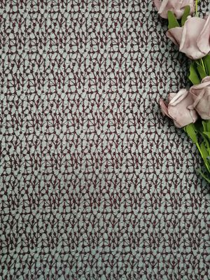 Articoli Mesh Embroidered Wine Red Polka Dot Tulle Fabric della lettiera