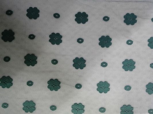 Le donne libere riciclate dell'azo vestono il tessuto ricamato verde del pizzo