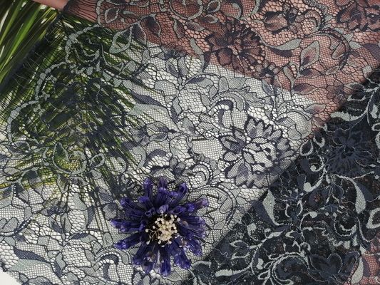Due Tone French Chantilly Lace Fabric