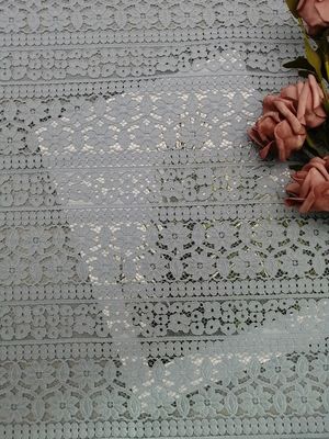 Tessuto floreale blu del pizzo del cotone 3D di 145CM per gli articoli della lettiera