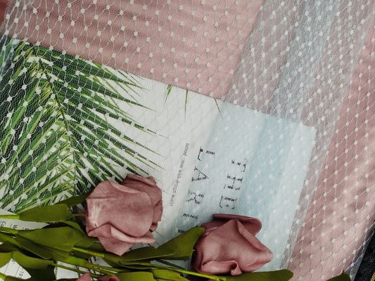 Polka bianca graziosa nuziale Dot Mesh Fabric di Tulle