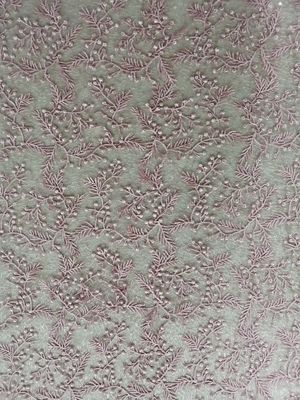 Tessuto floreale rosa del pizzo di nozze del tessuto ricamato dello zecchino dall'iarda