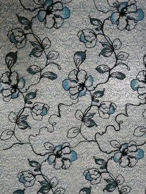 Tessuto floreale del vestito da sera di Mesh Green Colored Embroidery Fabric del pizzo
