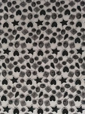 Tessuto colorato metallico del ricamo di Lurex di forma della stella per il vestito dalla bambina