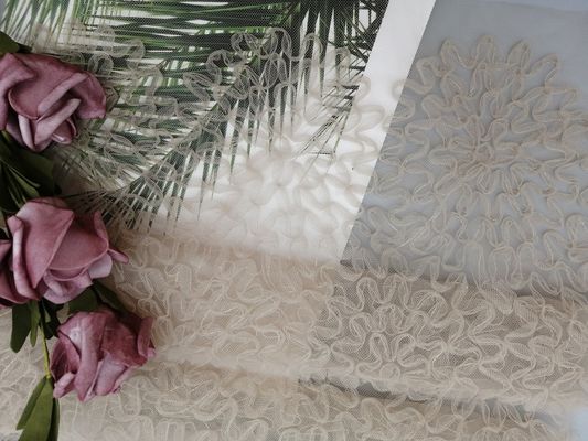 Lavori all'uncinetto il tessuto di Tulle Mesh Swiss Floral Lace Applique
