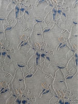 Tessuto ricamato floreale di Lurex Tulle