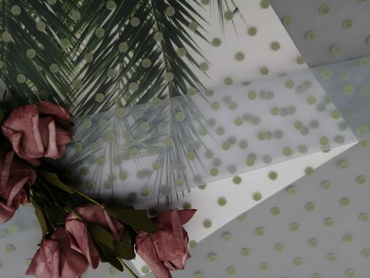 Polka verde Dot Tulle Flocked Mesh Fabric di scintillio per la bambina
