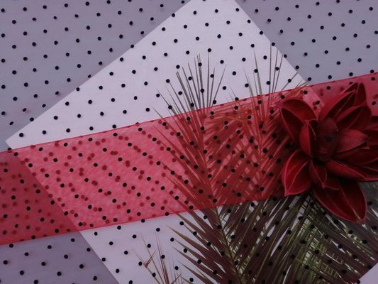 Vestito da sera rosso di Dot Flocked Tulle Fabric For di Polka