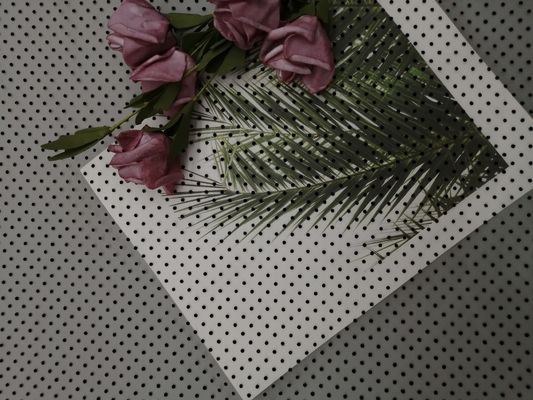 Dot Flocking Tulle Mesh Flocked nero Mesh Fabric