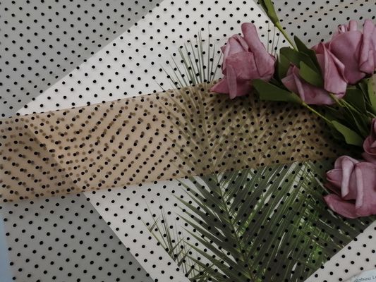 Dot Flocking Tulle Mesh Flocked nero Mesh Fabric