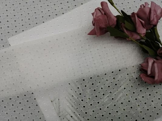 Tessuto dell'occhiello di Sakura Cherry Blossom Thread White Embroidered