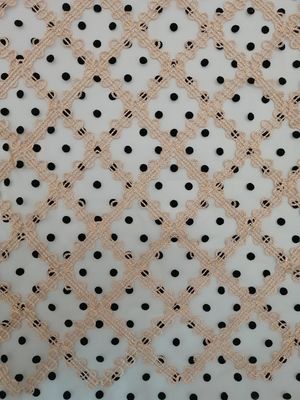 tessuto di Dot Embroidery Flocked Tulle Mesh di Polka di 125cm