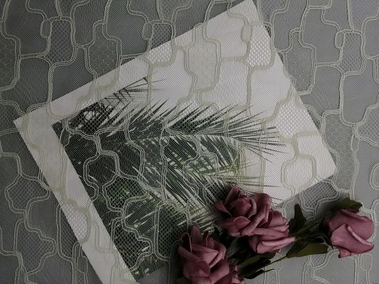 Tessuto del pizzo di Mesh French Chantilly Decorative Geometric del ricamo