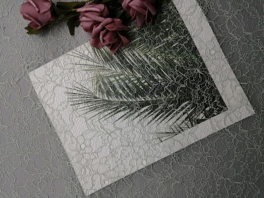 Il tessuto legato con corde 100% del pizzo del poliestere ha personalizzato il tessuto ricamato di colore