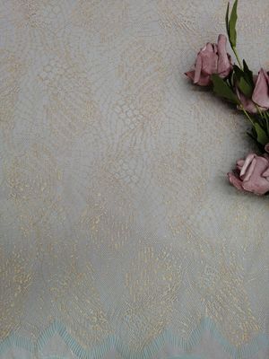 Tessuto geometrico metallico delle donne del tessuto del pizzo del ricamo del partito