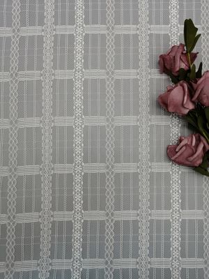 Signora geometrica bianca Dress Fabric di Mesh Tulle Lace Fabric Lightweight
