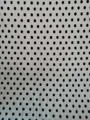 Dot Tulle Crinkle Flocked Pleated nero Mesh Fabric